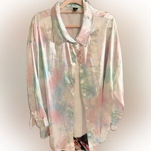 SHEIN Pastel Tie-Dye Blouse